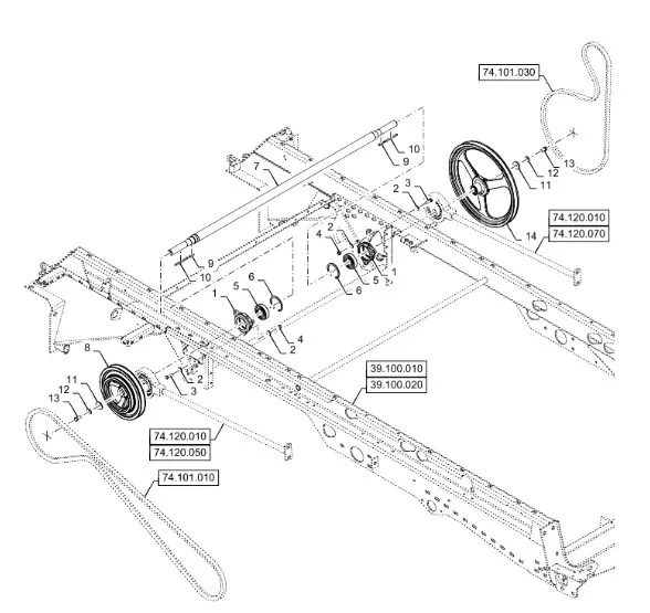 87382302 - Шкив вала привода стана реш. на привод соломотр. и элев. зерн. CS, CSX, CX6